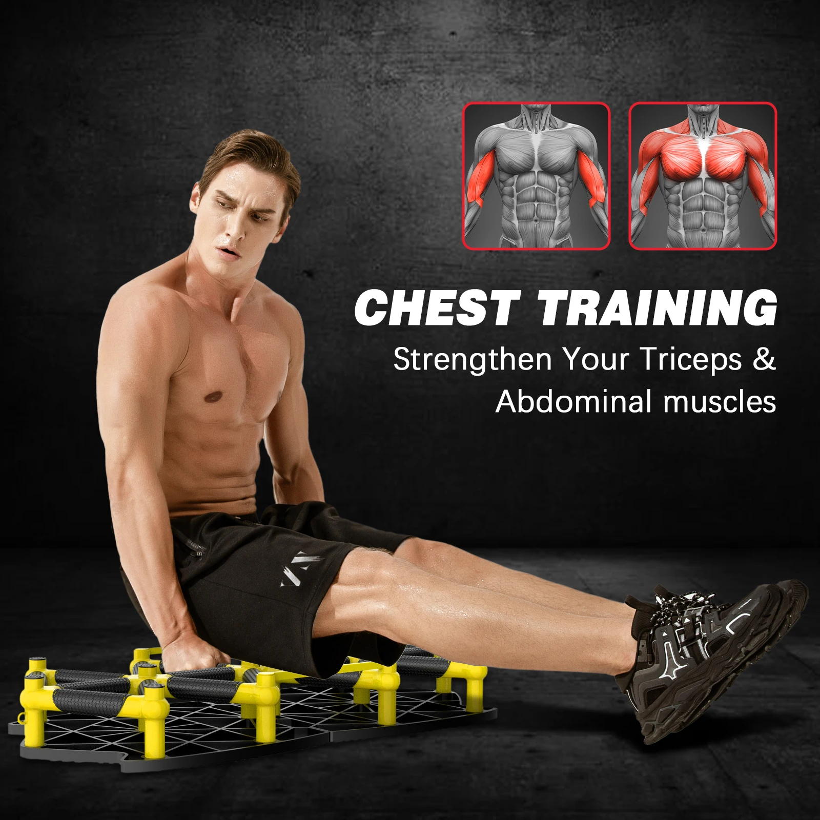 Push Up Board Fitness, Large Multifunctional Compact Push Up Board, Household Portable Handle, Gift for