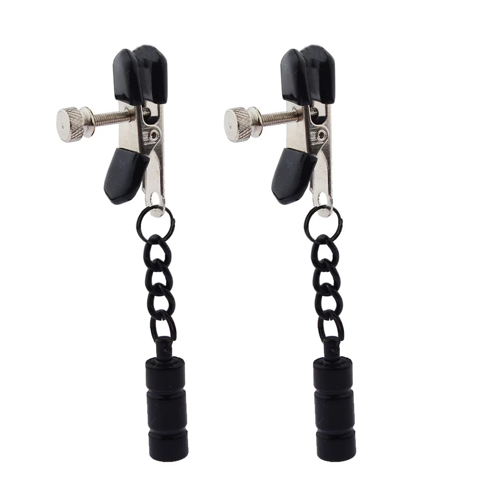 Metal Nipple Clamps Adult Sex Toys with Weights Adjustable Breast Clip Massager Masturbator BDSM Sex Toys for Women and Couples