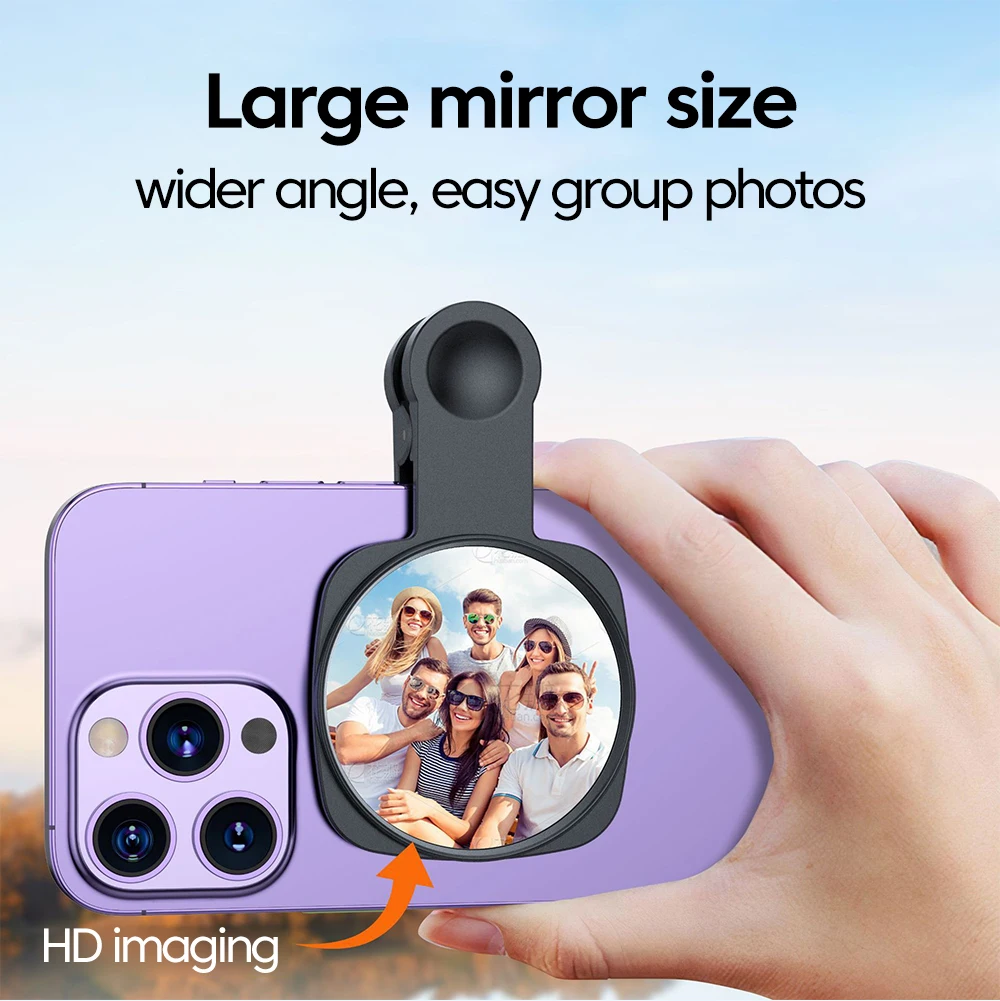 Smartphone Camera Lens Selfie Mirror Clip Kit - Detail View 5