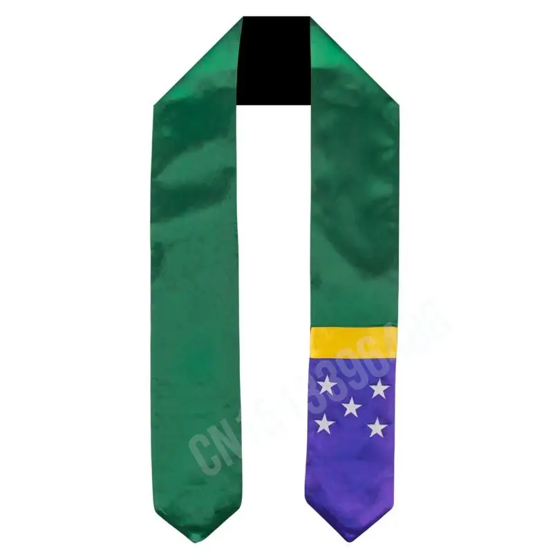 Solomon Islands Flag Scarf Top Print Graduation Sash Stole International Study Abroad Adultparty Accessory
