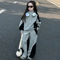 55635-b665a6.jpg Girls Clothing Patchwork Tracksuit Set Casual Oversized Sweatshirt And Loose Pants