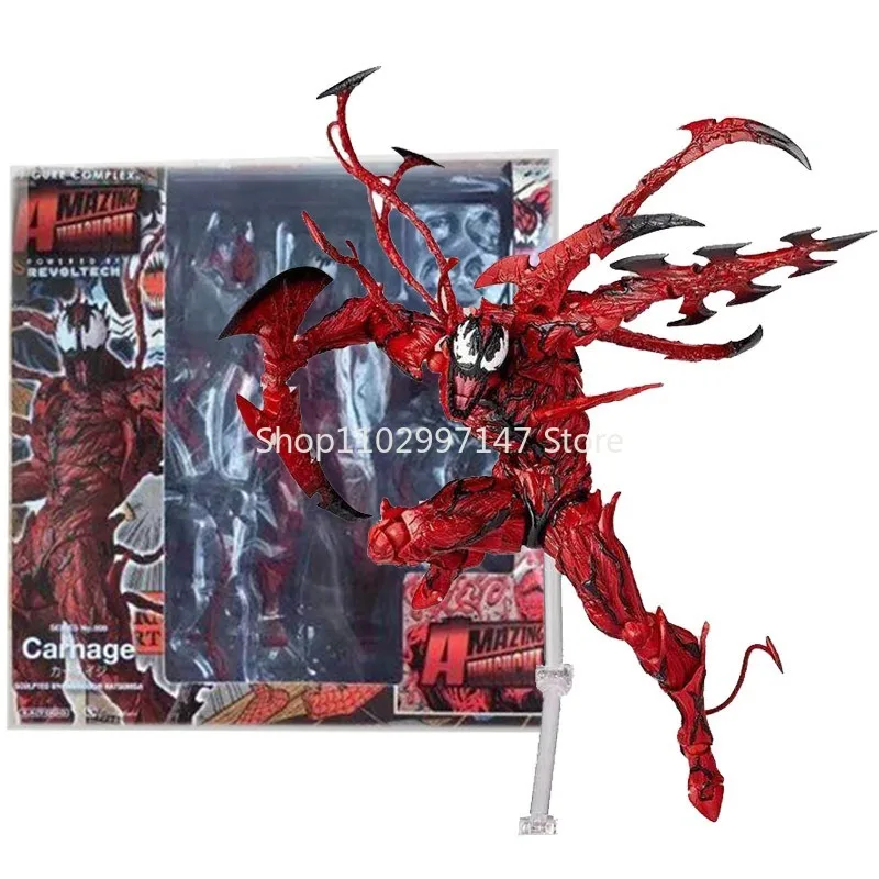 

Marvel Movie Villain The Amazing Spider-Man Carnage Action Figure Red Venom Mobile Statues Model Collectible Boys Toys Gifts