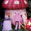 Mushroom Basket Portable Rattan Handmade Children Bag Toy Picnic Basket High-capacity Storage Baskets Sundries Pouch Storage Bag 5