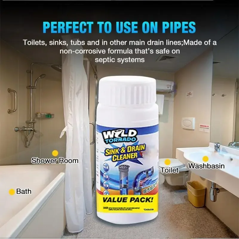 Pipe dredging agent sink bathroom cleaning deodorizing toilet wash basin sewer hair floor drain cleaner