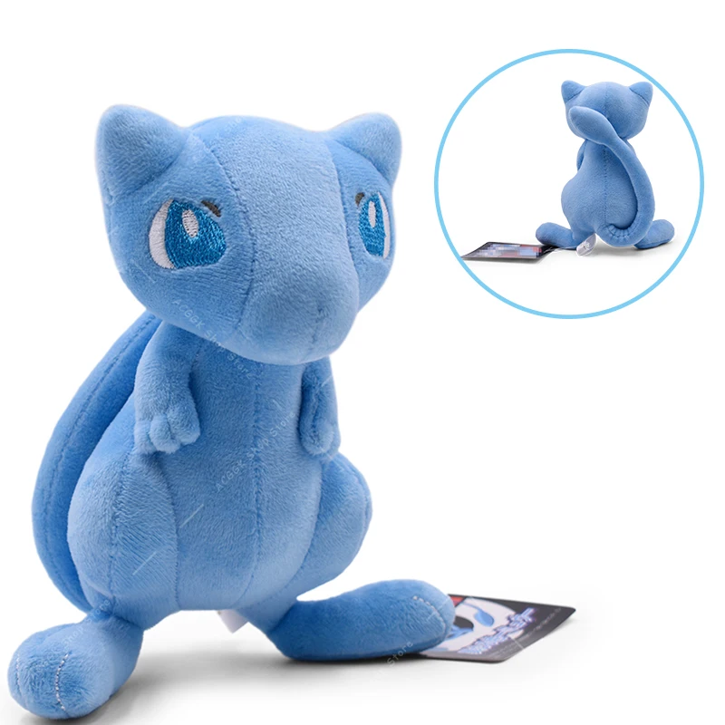 TAKARA TOMY 18CM Pokemon Plush Toys Shiny Mew Anime Cute Peluche Dolls Stuffed Toys New Decoration Gifts for Kids