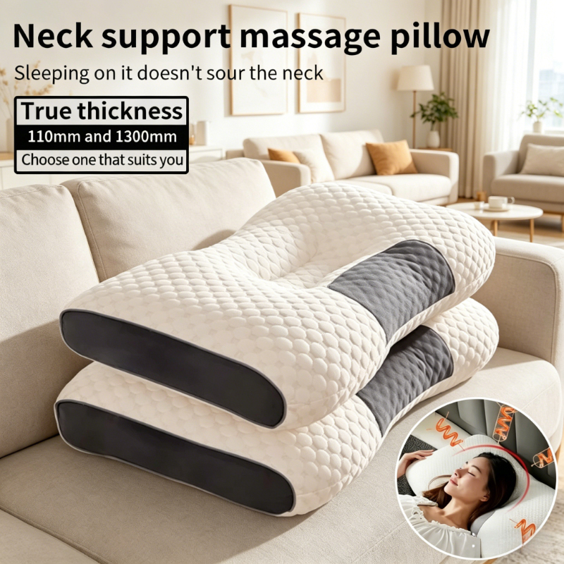 Soybean Fiber Massage Neck Pillow, Orthopedic Cervical Almohada Pillow, Soft Neck Support for Household Use
