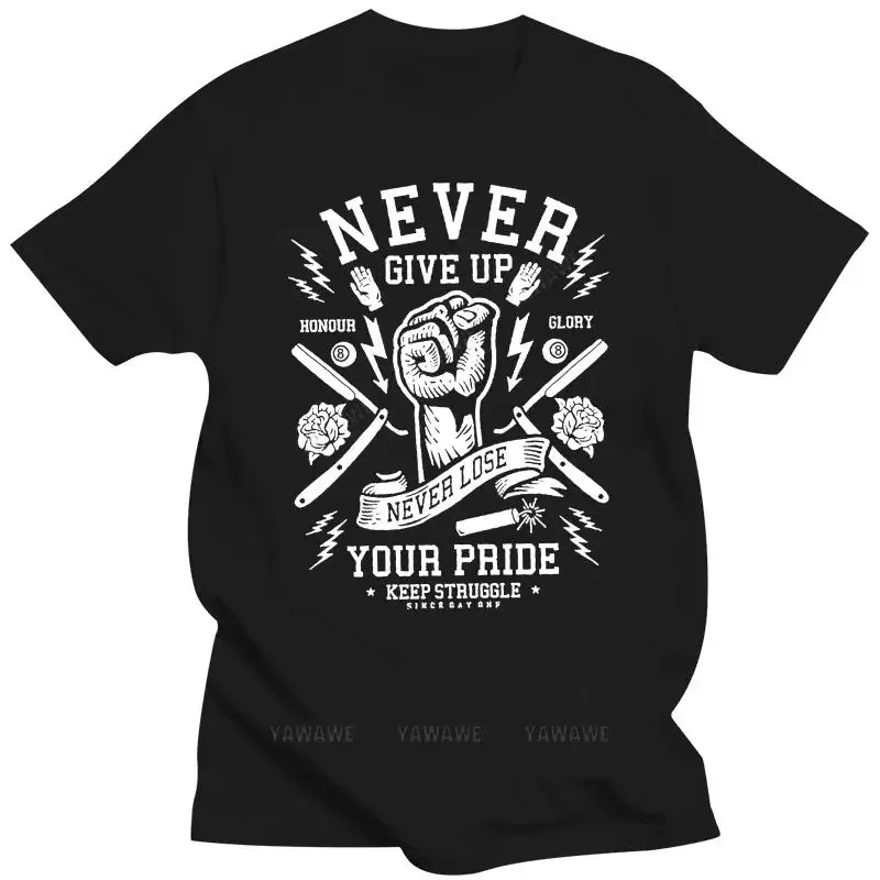 

Black t shirt for male summer brand tee-shirt Dreewwbacca Women Never Give Up Boyfriend Fit teenager cotton tee