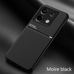 Rugged Non-Slip Magnetic Holder Phone Case Cover for Redmi Note 13 Pro 5G (Black)