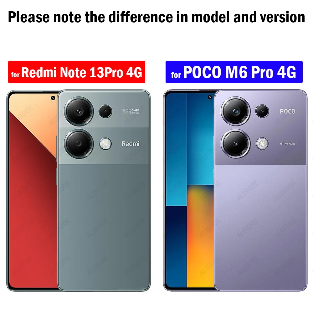 슬라이드 카메라 아머 펀다 레드미 노트 13 프로 4G POCO M6 프로 케이스 링 스탠드, 레드미 노트 13 프로 4G 카파용 휴대폰 보호 커버