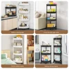 3/4/5 Tier Storage Shelf Rolling Cart Movable Bathroom Corner Triangle Shelfs Bathroom Corner Cabinet Shelf Rolling Storage Cart 4