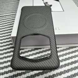 Carbon Fiber Magnetic Wireless Charging Slim Protective Case, Hard Back Cover for Honor Magic6 RSR Porsche Design (GRAY)