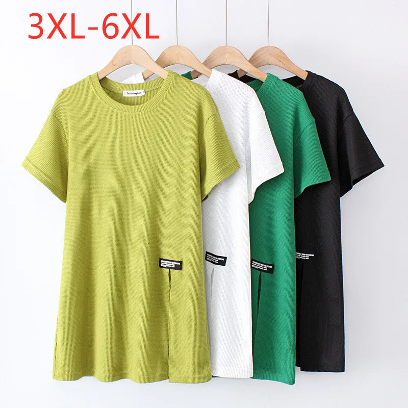 

Женская свободная футболка с коротким рукавом, большие размеры, весна-лето 2022