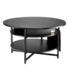 Lift Top Coffee Table 35.3" Round Coffee Table for Living Room Black 1