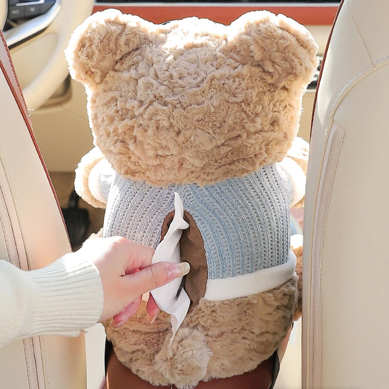 Cartoon Cute Car Tissue Box Creative Car Armrest Box Garbage Can 2 In 1 Tissue Bag Multi-functional Storage Bag for Home Office car storage bag,car trash can,car armrest storage box