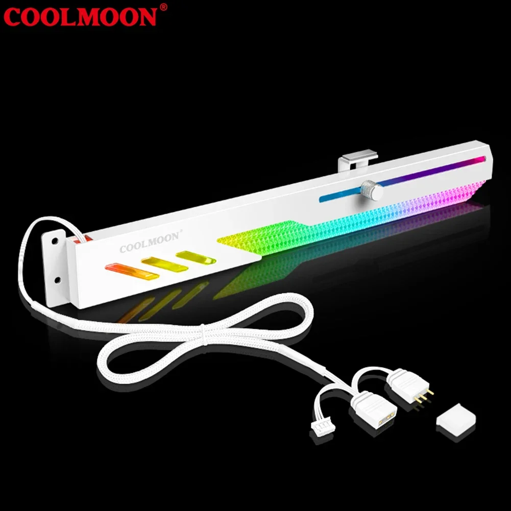 COOLMOON GT8 Graphics Card Bracket Horizontal GPU Support 5V ARGB Holder Computer Video Card Stand for ASUS/ASRock Motherboards 5
