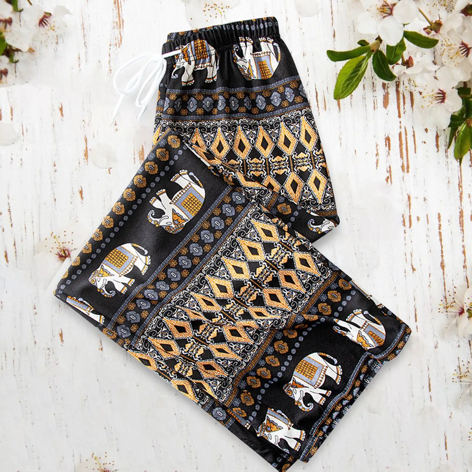 Harem Pants Women High Waist Outfits elephant Thai Casual Clothing Wide Leg Hippie Pants for Lounge Yoga Men 4