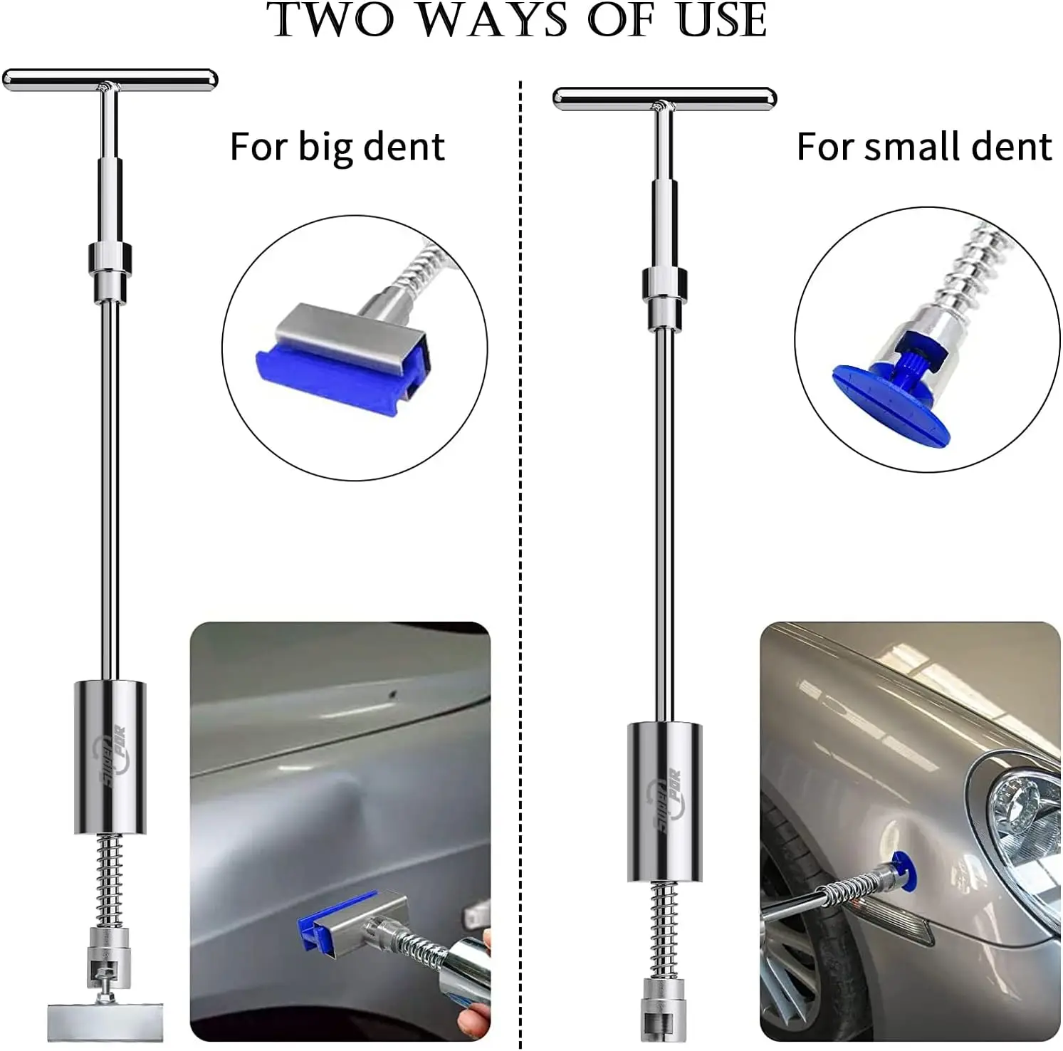 Kit Riparazione Ammaccature Auto Senza Vernice - Cinturino In Nylon Con Gancio Per Asta PDR, 5 Fori Regolabili