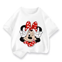 T Shirt Cartoon Disney Baby Kids Boys Girls Children Mickey Mouse Short Sleeve Summer Clothing Kawaii Minnie Print Tee Toddler 4