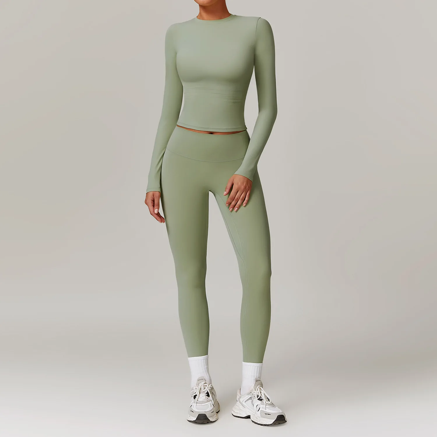 Gym workout set yoga set sportswear set sports set Yoga Suit Women Gym Set Sports Set Women Tracksuit Running Workout Sportswear Female Long Sleeve Sports Shirt Yoga Clothing 2PCS