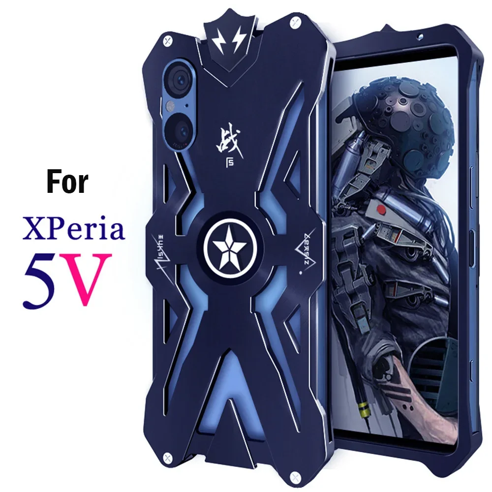 

Роскошный Алюминиевый металлический армированный чехол для Sony Xperia 5 V, противоударный чехол с полым дизайном, чехол для Sony Xperia 10 IV 10 III, чехол