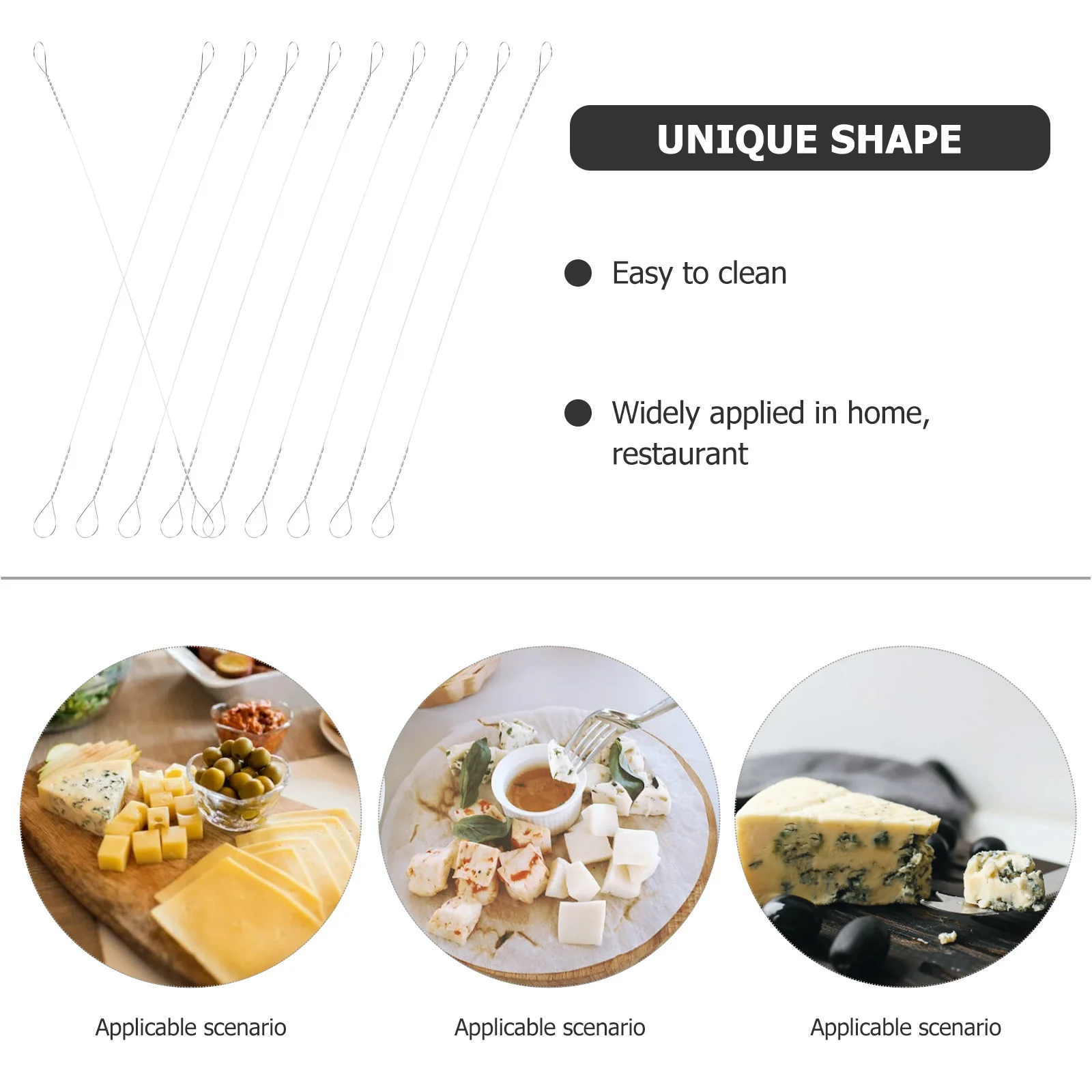 Server Cheese Wire Stainless Steel Slicer Handheld Replacement Cutting Metal Food cheese knives set