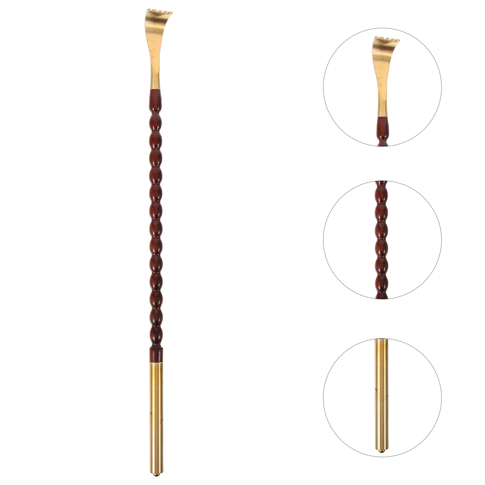 

Tool Scratching Elder Back Massage Manual Massagers Brass Scratcher Wooden for Men