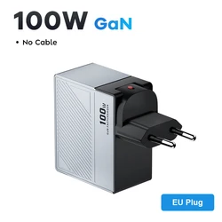 High - Power 100W GaN Fast Charger with USB - C and USB Ports - EU Plug