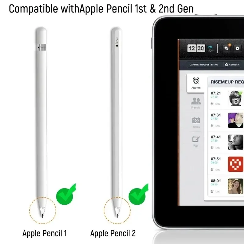 4/1 pz punte per matite aggiornate per Apple Pencil 1 2a generazione senza usura punta Fine controllo preciso sostituzione pennino stilo pennini