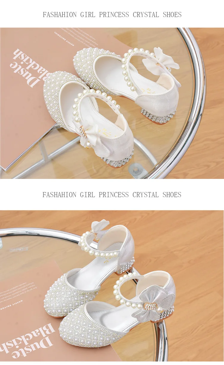 Girls Rhinestone Princess Party Shoes 6