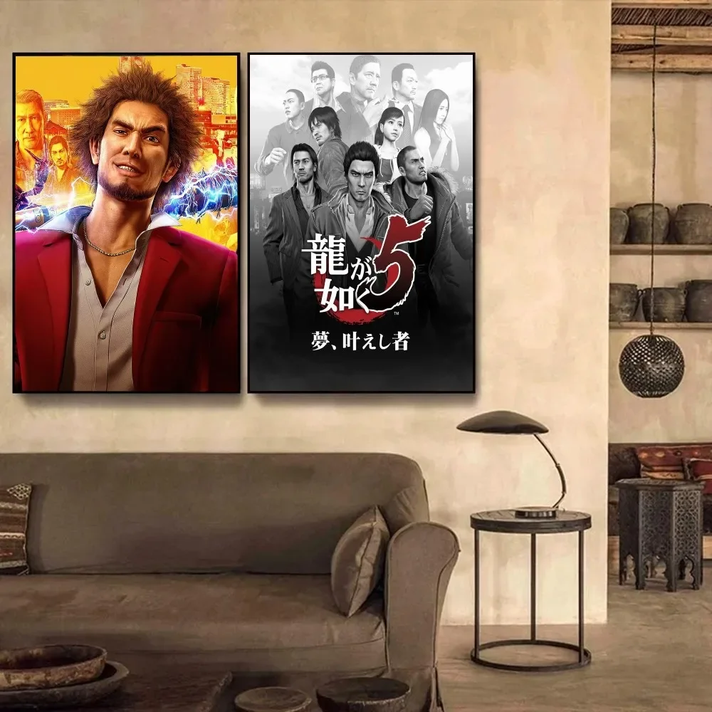 Yakuza Like A Dragon Game Poster Kraft Club Bar Paper Vintage Poster Wall Art Painting Camera Da Letto Big Szie Wall Painting Stickers