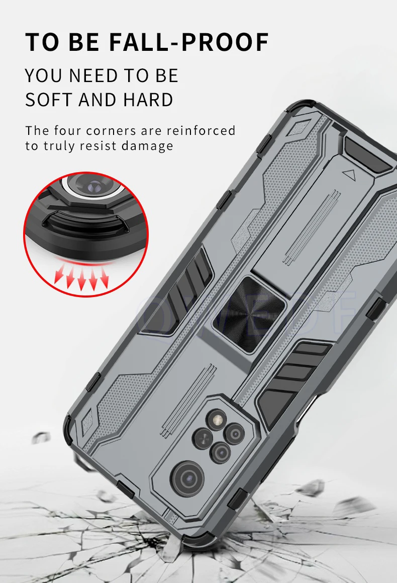 Enhanced Protective Phone Case with Magnetic Holder for Xiaomi Mi 10T Series - Armor Design with Camera Guard