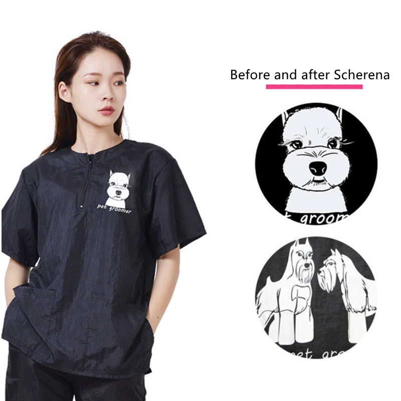 Pet Groomer Work Clothes Trousers Pet Shop Uniform Anti Hair Smock Anti Static Breathable Pet Cleaning Care Coverall Y0408 3