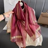 2024 Solid Silk wool scarf for Women Shawls Scarves Summer Lady Hijab Winter Fashion Warm Long Bandana Foulard Pashmina Poncho 2