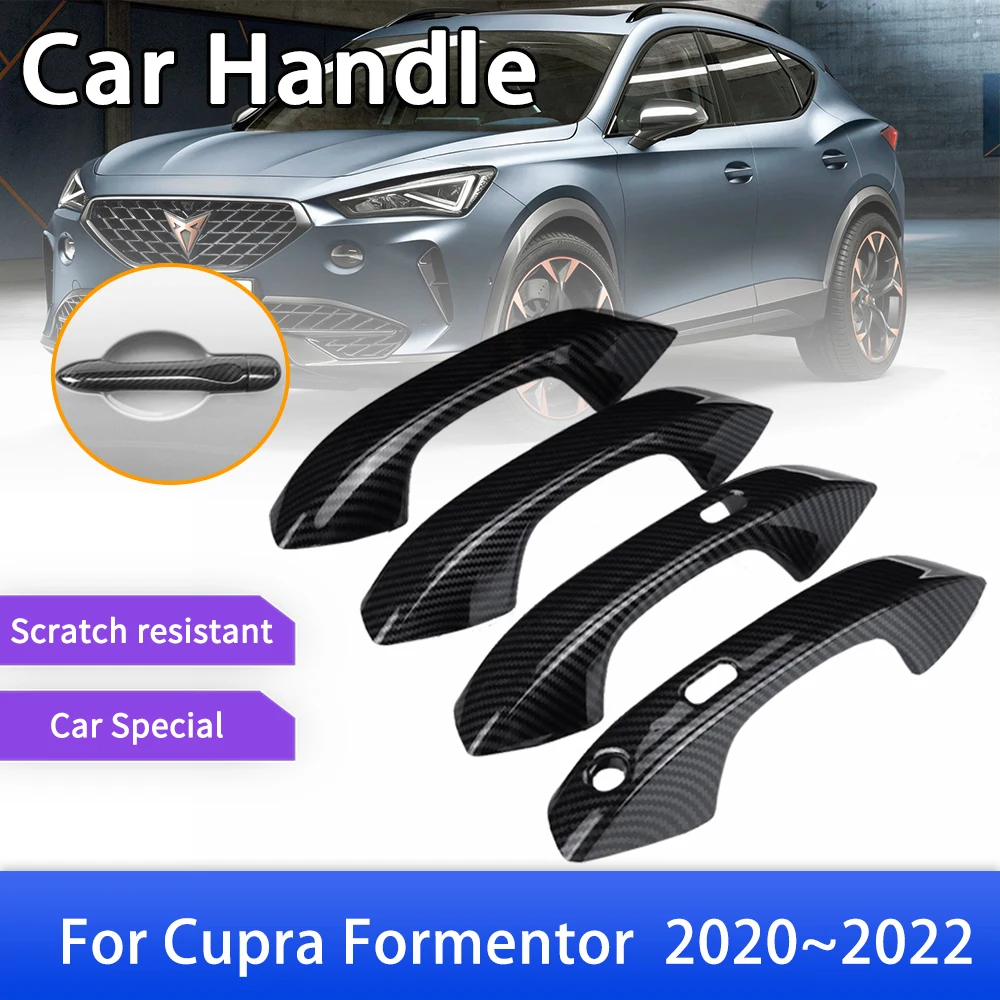 Couvercle de poignée de porte extérieure en Fiber de carbone, pour Cupra  Formentor 2022, accessoires externes de voiture, autocollants de style  Gadget