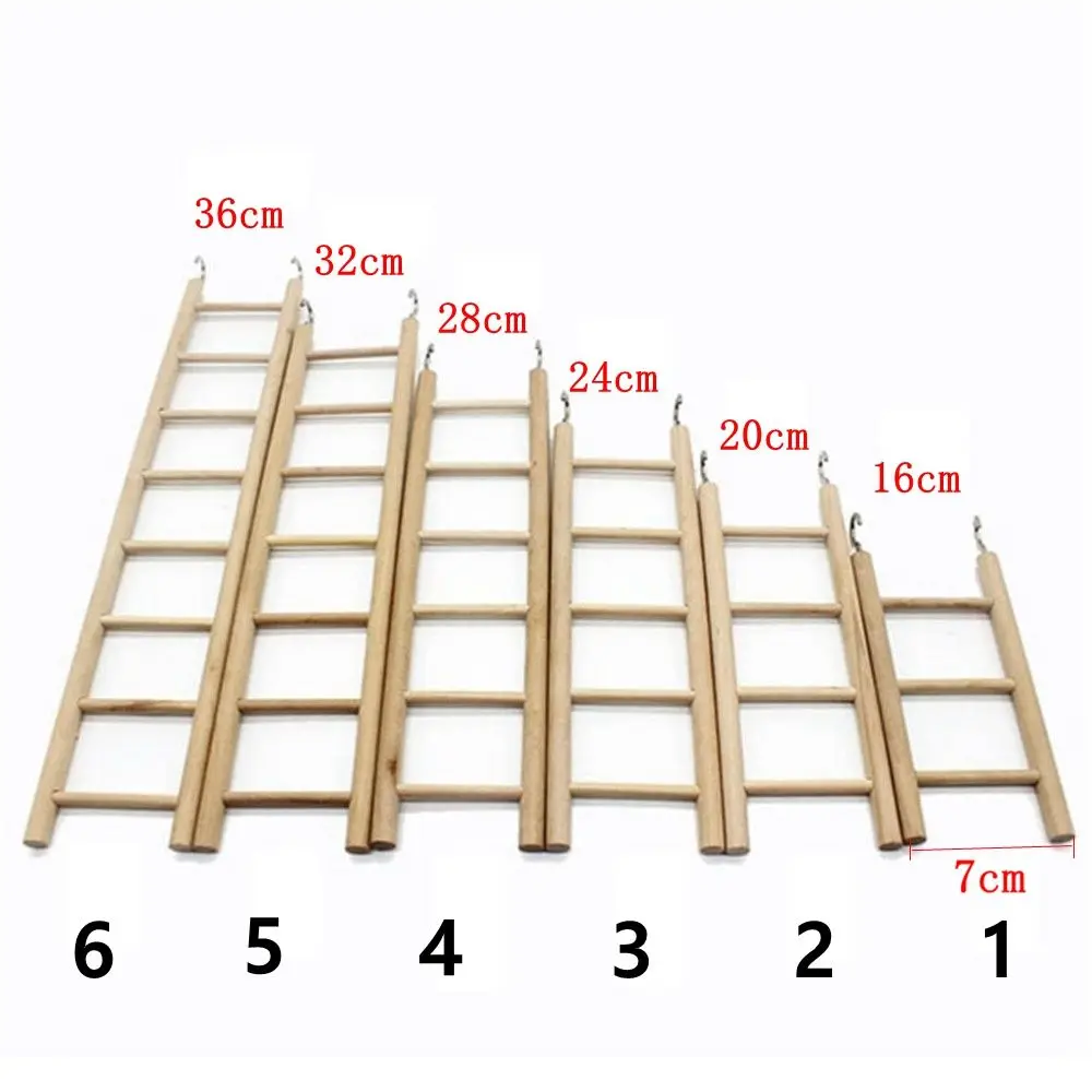 DIY HandCraft Birdcage Wood Parrot Toys Climbing Ladder Hamsters Toy Bird Supplies 6