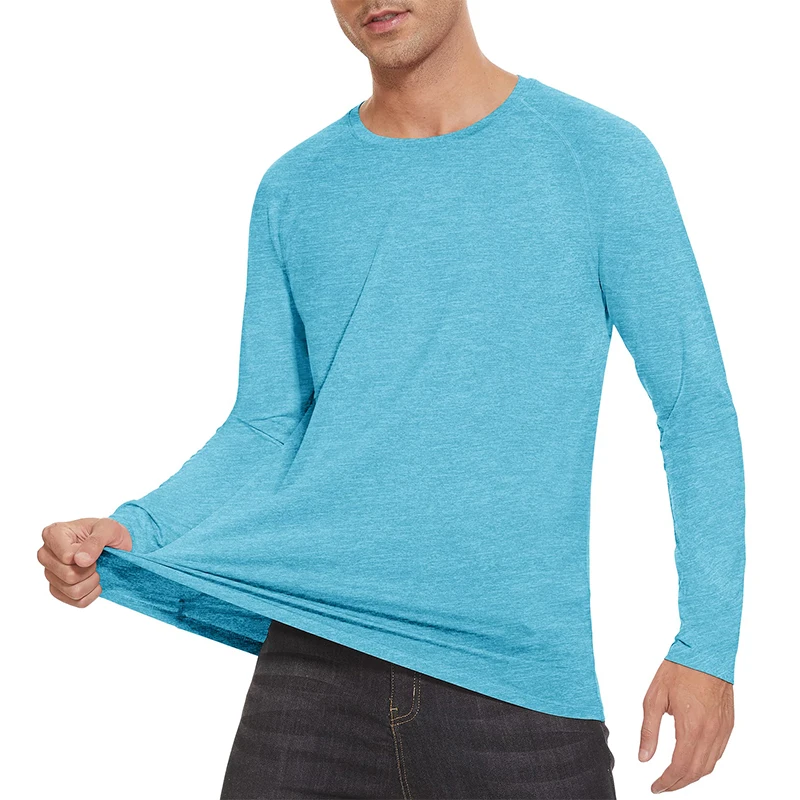 Maglietta con protezione solare da uomo MAGCOMSEN magliette da pesca a maniche lunghe da trekking UPF50 + UV Block primavera estate magliette Casual da allenamento  200000343