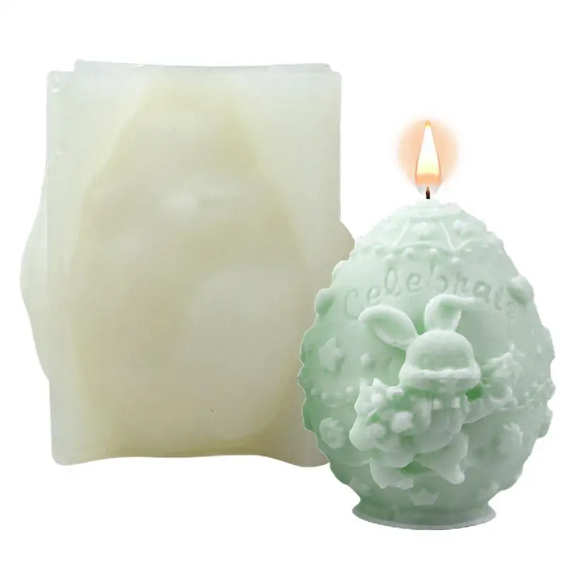 

3D Bunny Silicone Mold DIY Easter Bunny Egg Mold Multifunctional Cute Animal Epoxy Resin Candle Making Mold For HouseholdSupplie