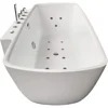 Whirlpool Bathtub with Hydraulic Massage Vortex Jet and Adjustable Bubble Injection System, Handheld Shower, Center Drainage 4