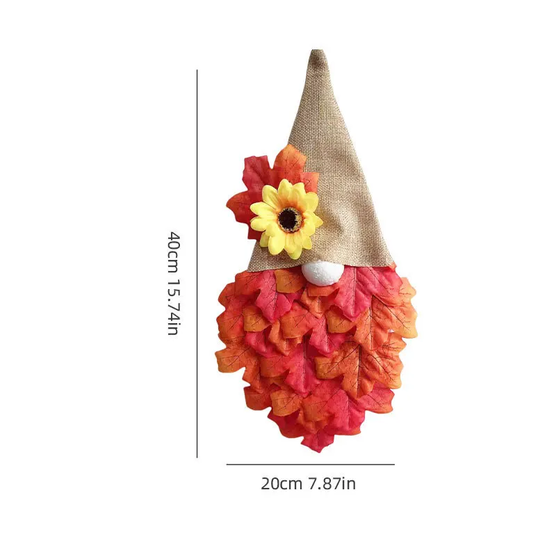 Autumn Thanksgiving Faceless Doll Decoration Wall Hanging Fabric Autumn Maple Leaf Hanging Decoration