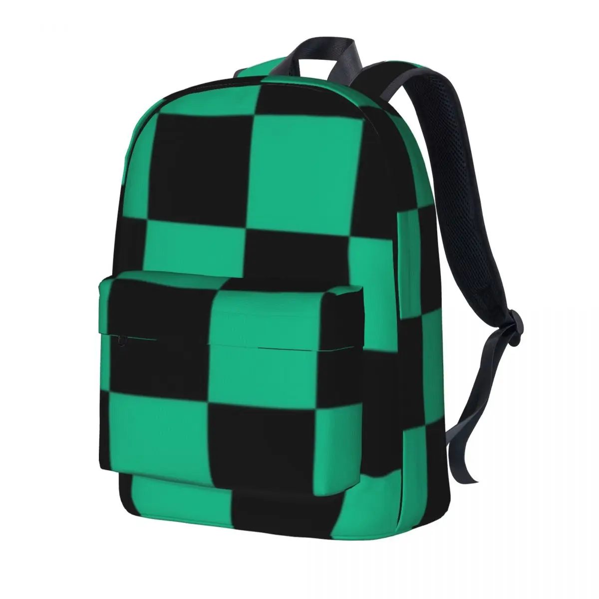 de tablero de ajedrez verde y negra para mujer, mochilas cuadradas transpirables modernas, mochilas de escuela secundaria, mochilas personalizadas de ciclismo - AliExpress