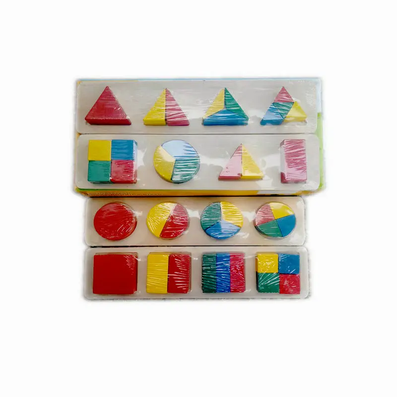 Geometric Jigsaw 4 Set Educational Children's Shape 3D Puzzles Wood Blocks Baby Early Learning Aids Montessori Wooden Toys Gift