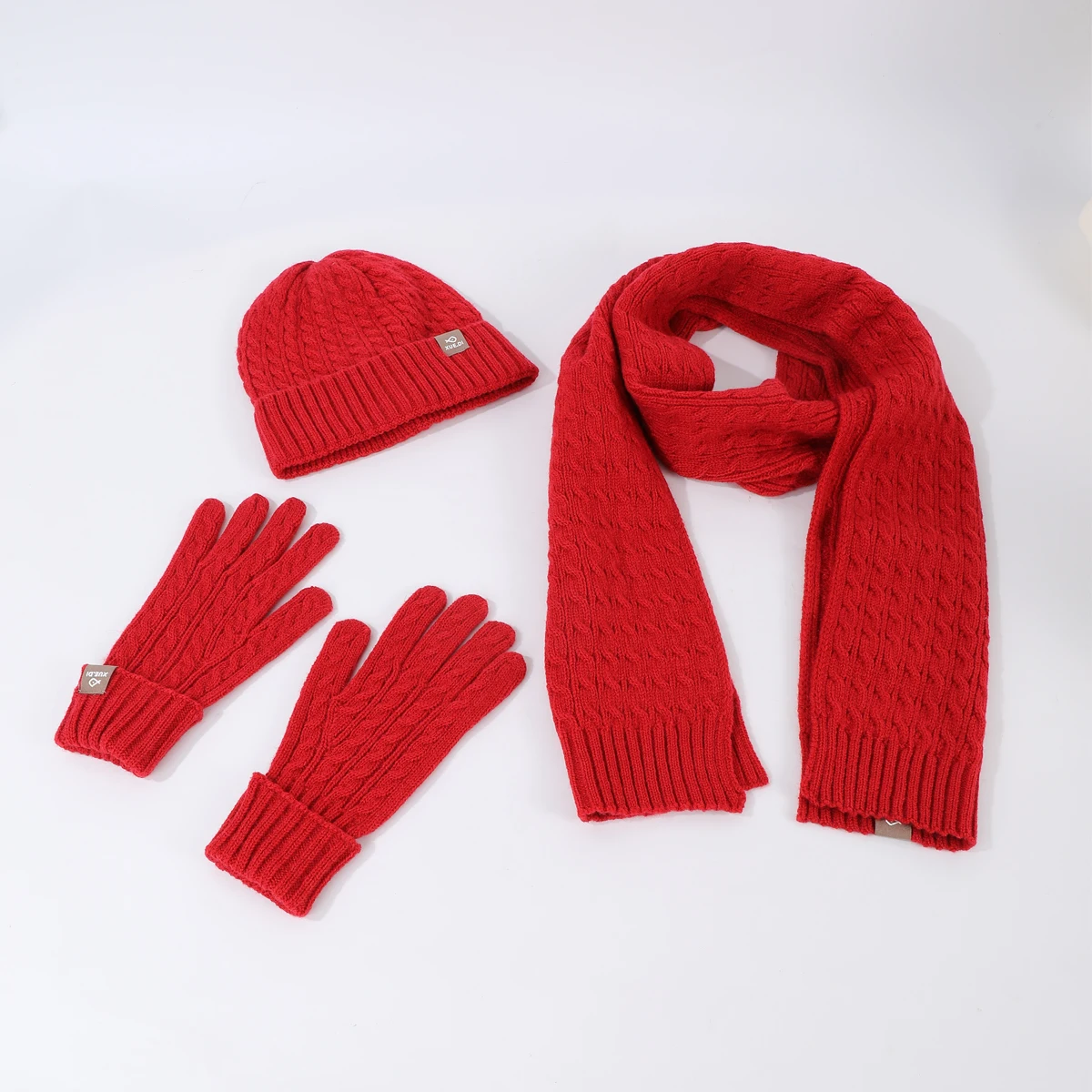 Women's 3-piece Knitted Hat Scarf Gloves Set