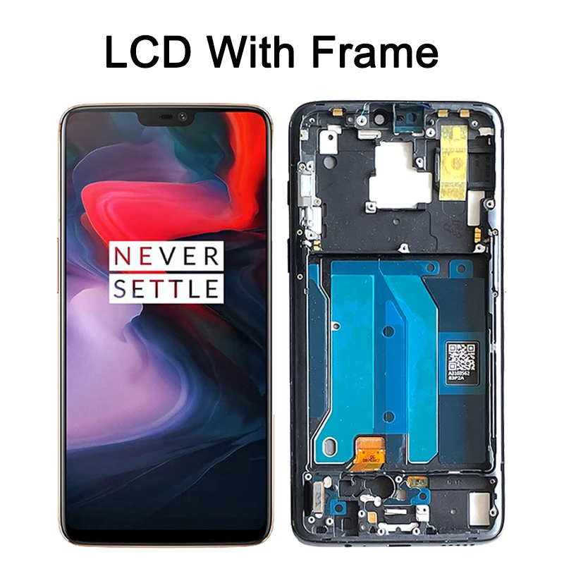 Original For Oneplus 6 LCD A6000 A6003 Touch Screen Digitizer Display Replacement Assembly Parts With Frame For One Plus 6 LCD