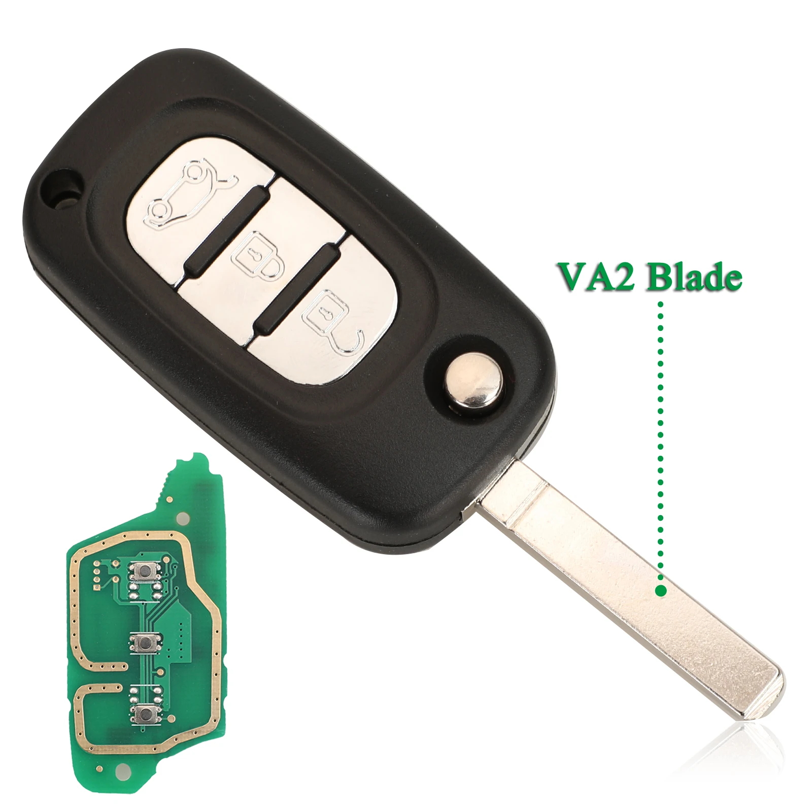 Jingyuqin 2/3BNT Für Renault Vivaro Traffic Master Kangoo Clio Dacia 433MHz ID46 PCF7947 /7946 Chip Klappbarer Fernschlüssel VA2 NE72 – Detail 4