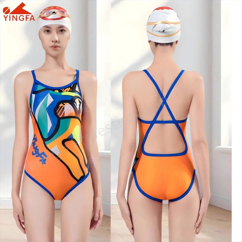 Yingfa Swimsuit Professional Women'S Racing One-Piece Sports Training Swimsuit Improve Speed Competition Swimwear