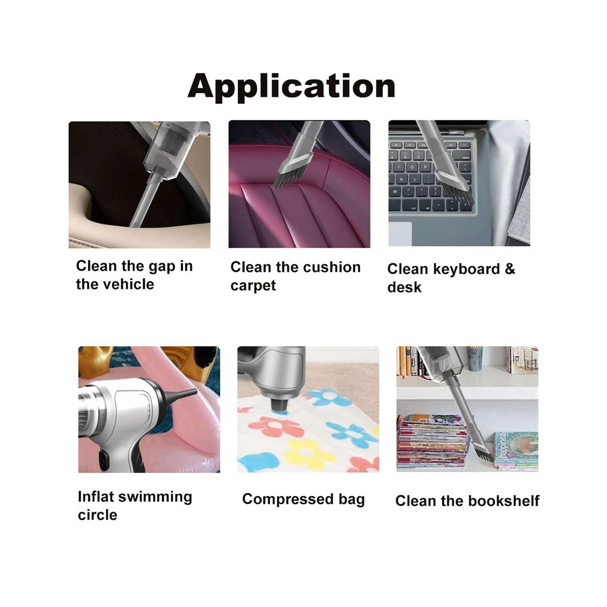 120W Cordless Air Blower Handheld Portable Air Duster Mini 9000Pa Wireless Car Vacuum Cleaner Cyclonic Suction Home B