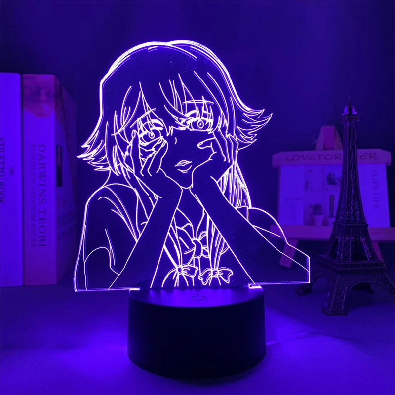 motion sensor night light Future Diary Gasai Yuno Figure Led Night Light Remote Control RGB Colorful Flash USB Charging 3d Lamp Bedroom Decor Anime Gift portable night light Night Lights