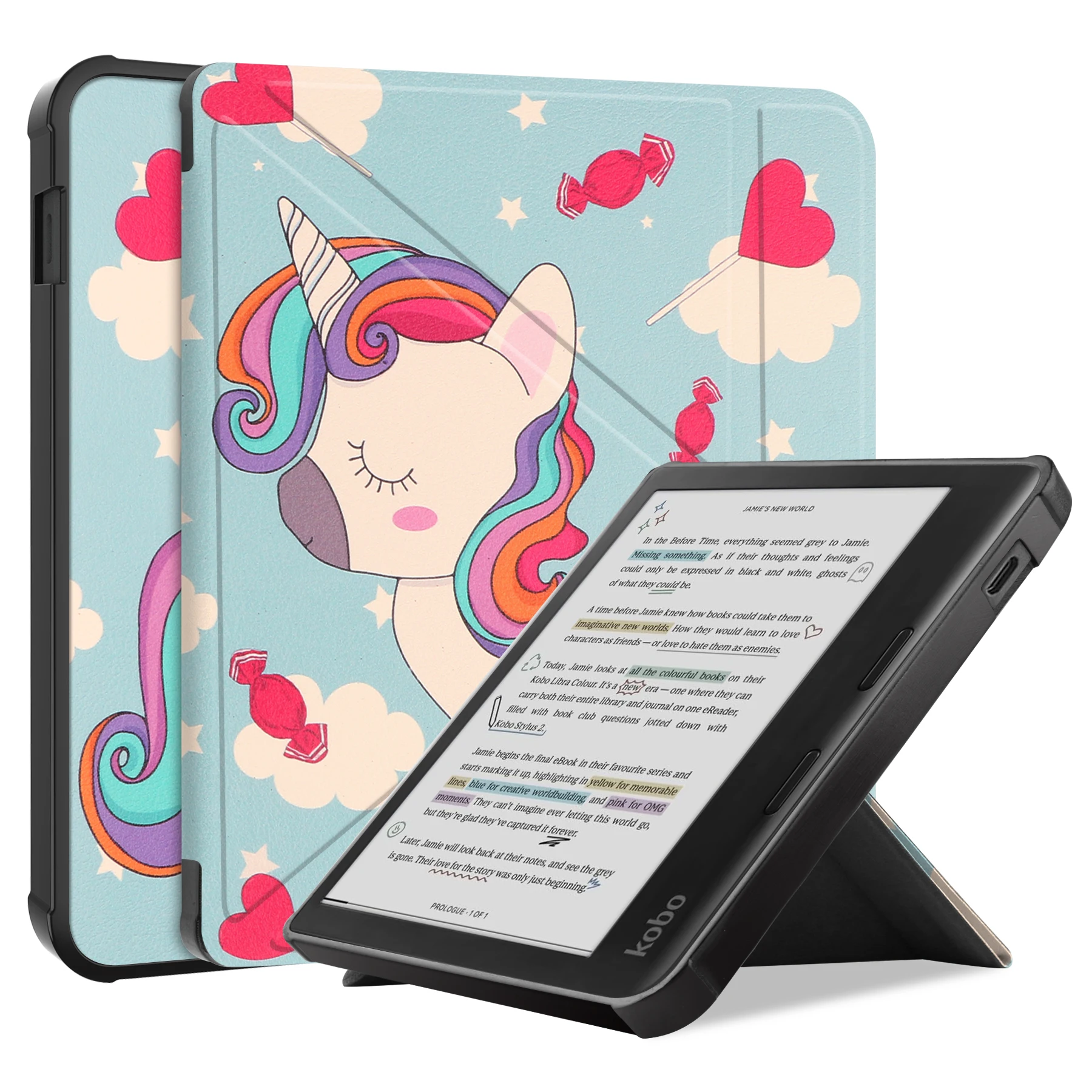 Magnetic Smart Cover with Soft TPU Back