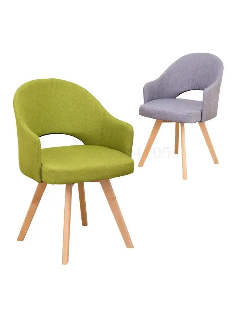 Nordic Solid Wood Dining Chair Home Modern Minimalist Adult Single Sofa Computer Chair Back Cafe Desk