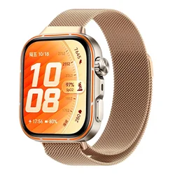 Magnetic Milanese Loop Metal Bracelet Strap - Comfortable and Stylish for Huawei Fit 5 Pro (Rose Gold)